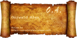 Oszvald Alex névjegykártya